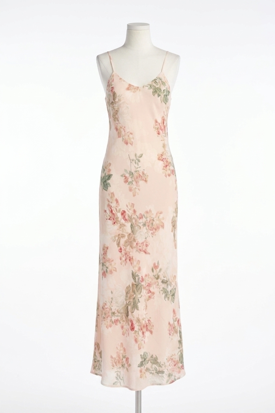 NEW FAVORITE DAUGHTER favorite floral maxi dress in light peach rose